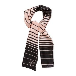 Herve Leger Silk Pink and Black Stripe Scarf